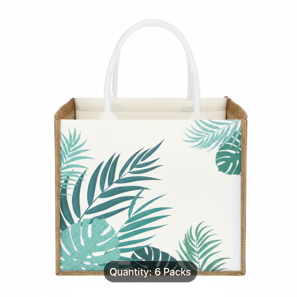 Beach Jute Canvas Tote Bag