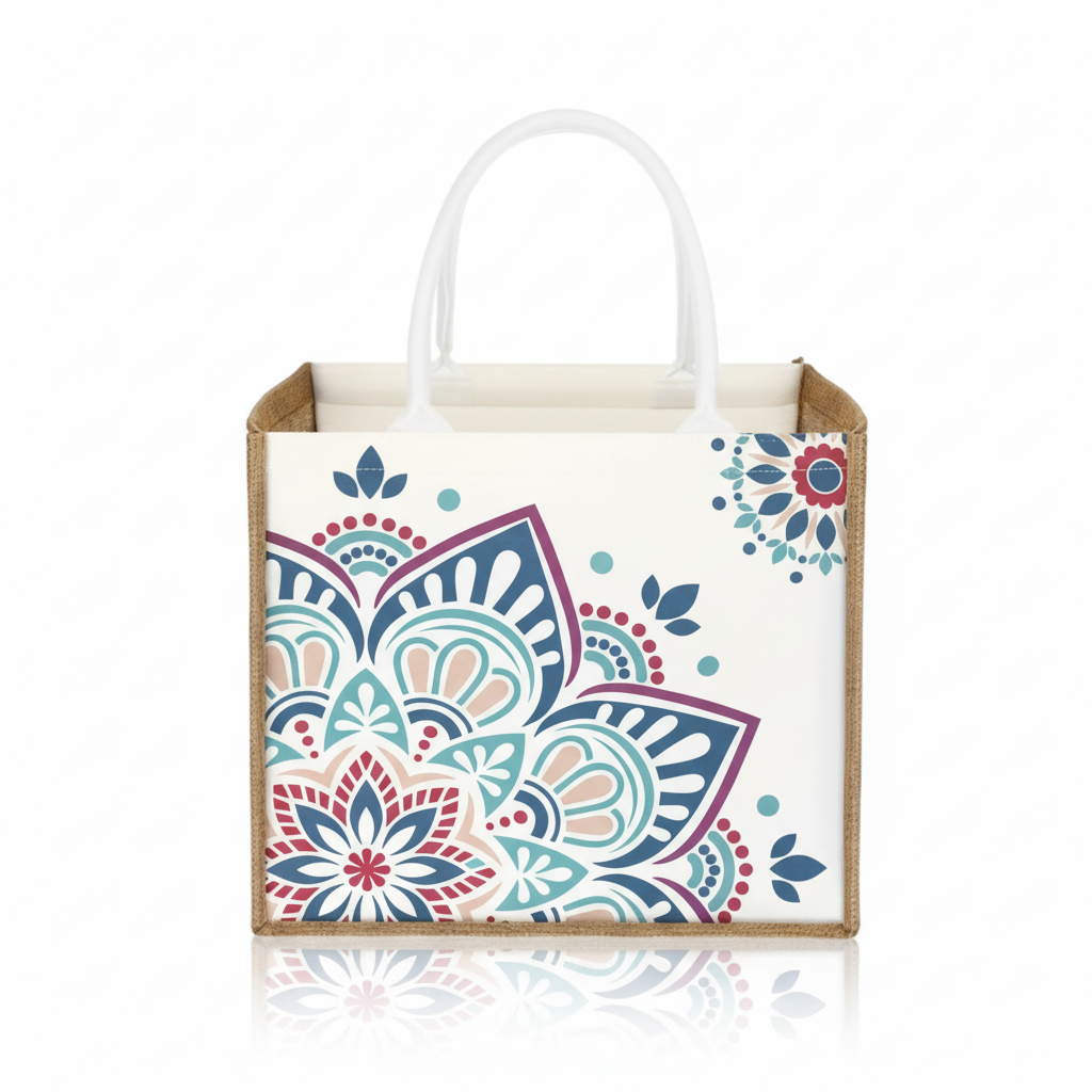 Beach Jute Canvas Tote Bag