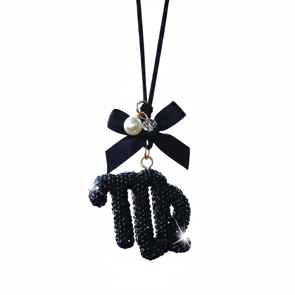 Zodiac Car Ornament - Black Bling