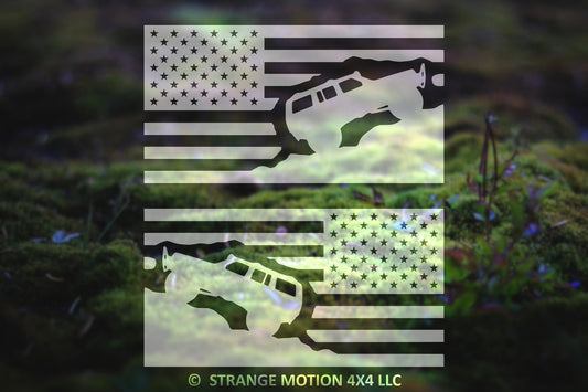 Pair of American Flag Vinyl Decals for Cherokee XJ | 39P