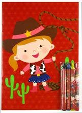 Western Cowboy Cowgirl Coloring Books with Crayons