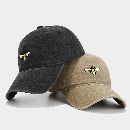 Bee Embroidery Baseball Cap -  Outdoor Sun Hat
