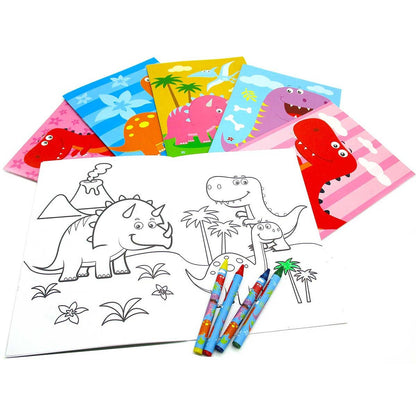 Dinosaurs Coloring Books with Crayons Party Favors Set of 12