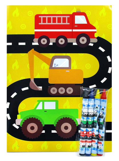 Transportation Vehicles Train and Construction Coloring Book