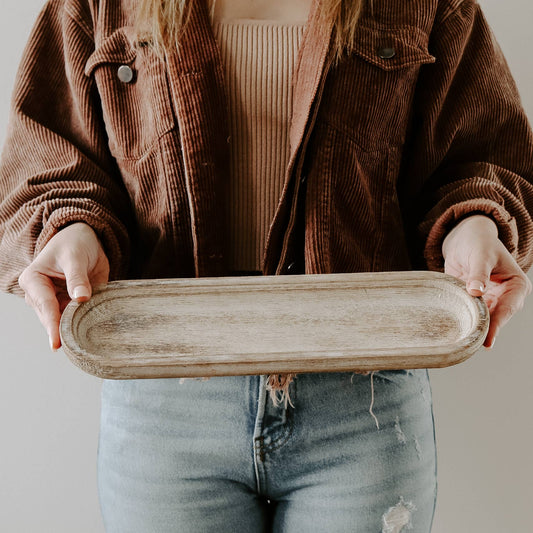 Large Rustic Wood Tray - Home Decor & Gifts