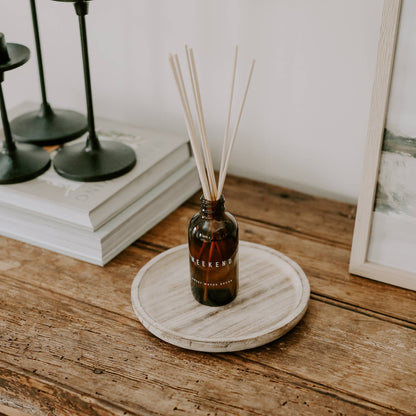 Rustic Round Wood Tray - Home Decor & Gifts