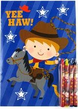 Western Cowboy Cowgirl Coloring Books with Crayons