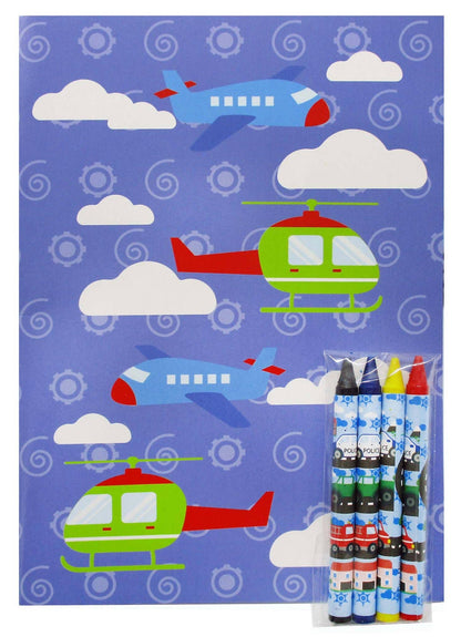Transportation Vehicles Train and Construction Coloring Book