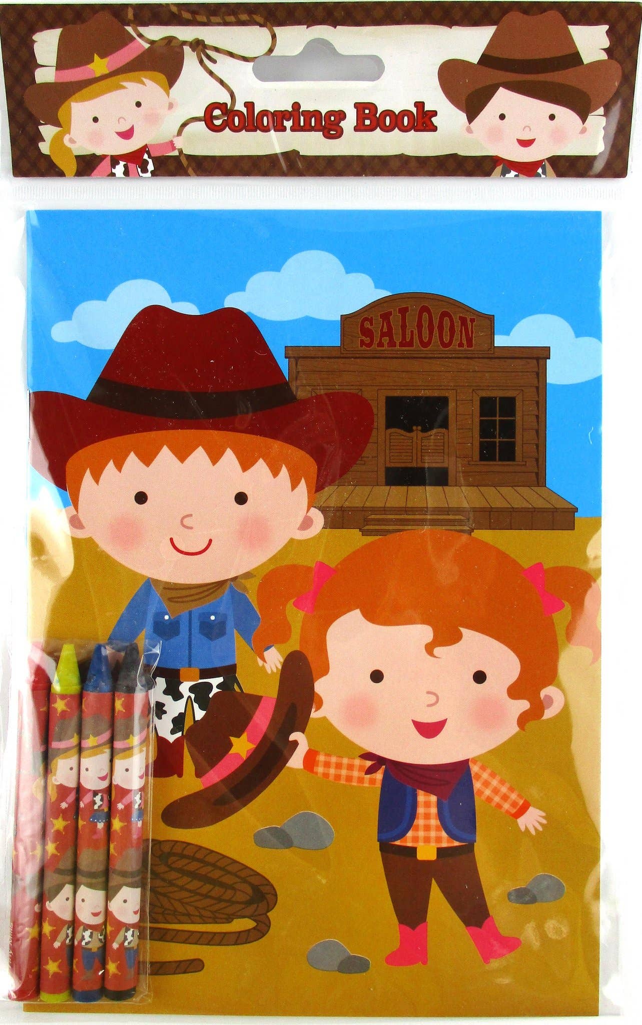 Western Cowboy Cowgirl Coloring Books with Crayons