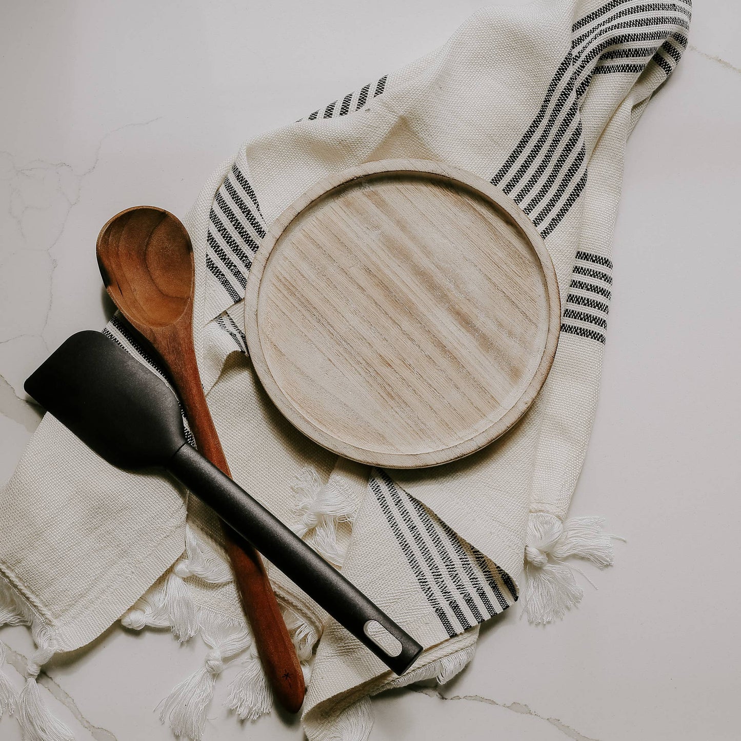 Rustic Round Wood Tray - Home Decor & Gifts