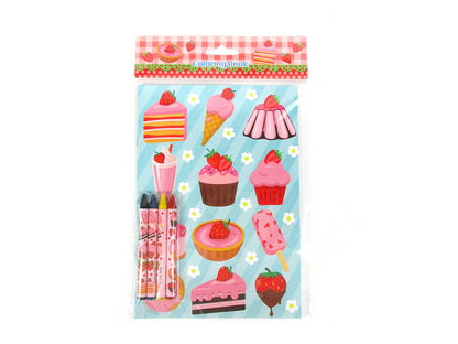 Strawberry Coloring Books with Crayons Party Favors