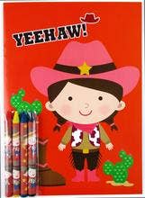 Western Cowboy Cowgirl Coloring Books with Crayons