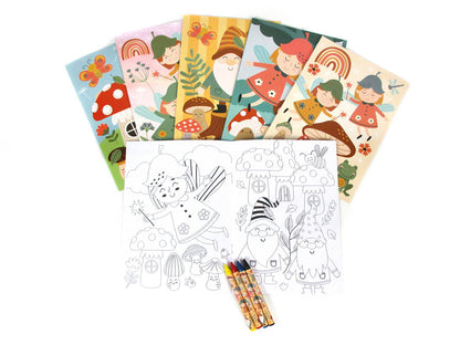 Garden Gnomes Coloring Books with Crayons Party Favors