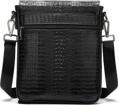 FR Fashion Co. Men's Crocodile Leather Crossbody Bag