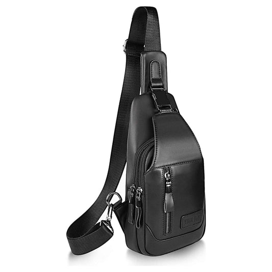 FR Fashion Co. Men's Executive Genuine Leather Sling Bag