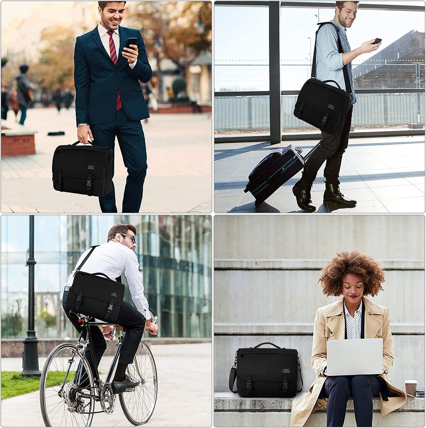 FR Fashion Co. 15.6" Men's Padded Laptop Compartment Messenger Bag