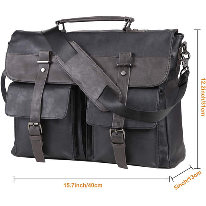 FR Fashion Co. 16" Men's Leather Messenger Bag