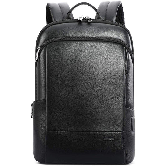 FR Fashion Co. 17" Men's Anti-Theft Leather Backpack with Hidden Pockets