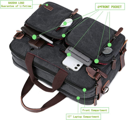 FR Fashion Co. 17" Convertible Briefcase Backpack