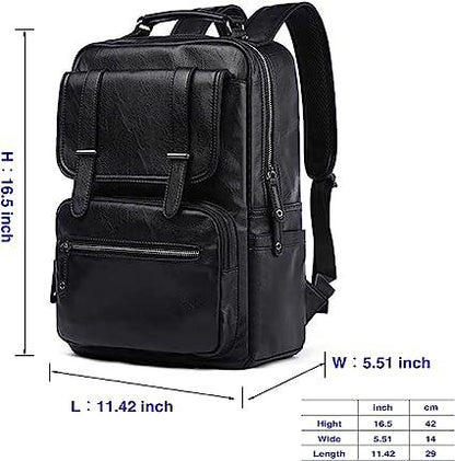 FR Fashion Co. 17" Men's Leather Travel Backpack