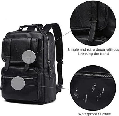 FR Fashion Co. 17" Men's Leather Travel Backpack