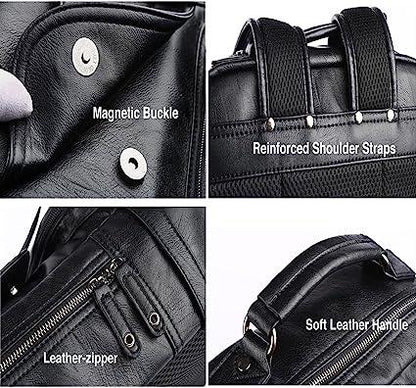 FR Fashion Co. 17" Men's Leather Travel Backpack