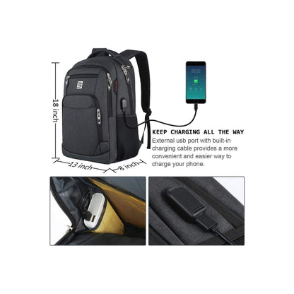 FR Fashion Co. 18" Anti-Theft Pocket Travel Backpack
