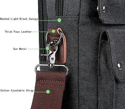 FR Fashion Co. 18" Men's Canvas Laptop Messenger Bag