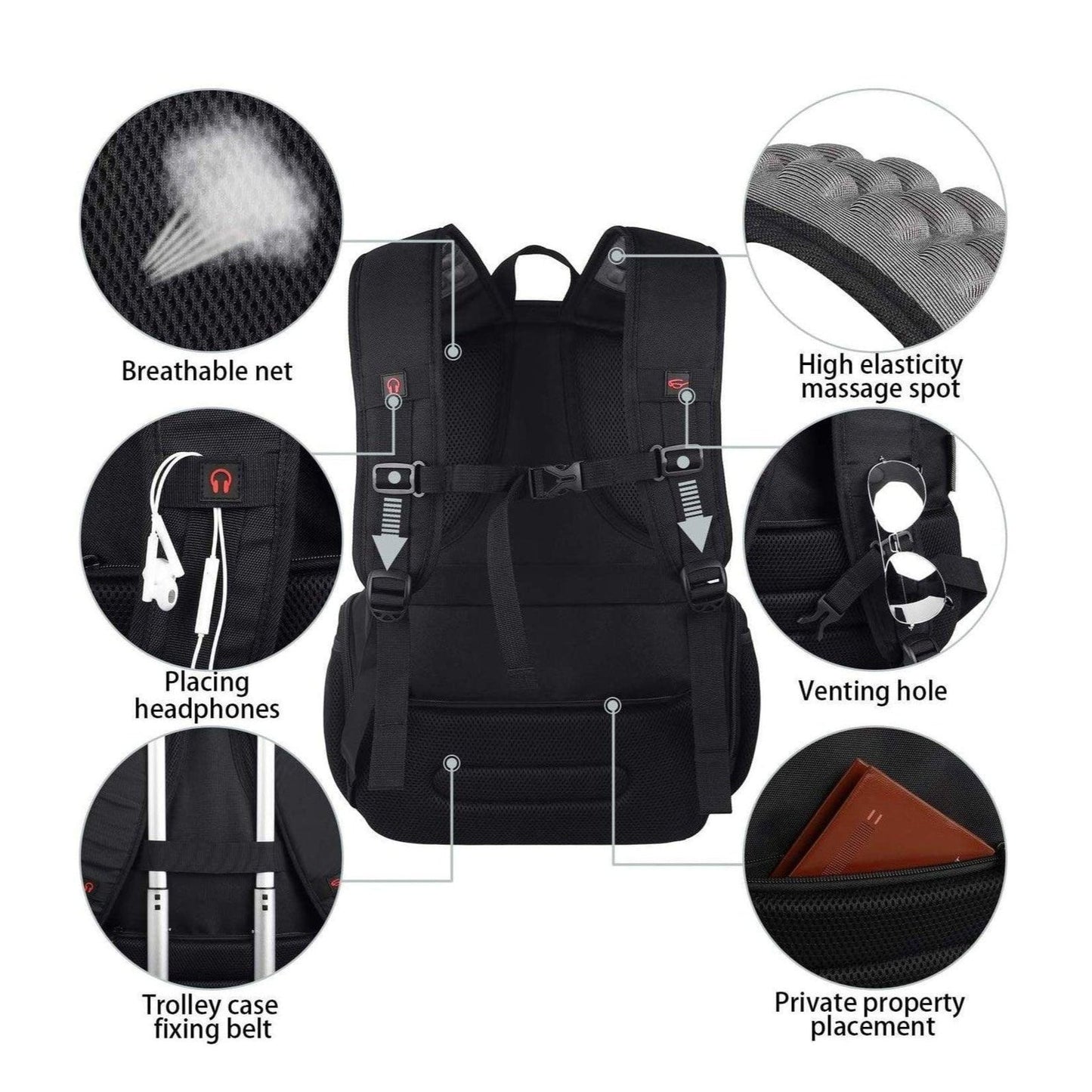 FR Fashion Co. 18" Men's TSA-Approved Travel Backpack