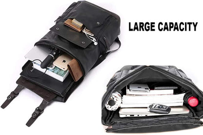 FR Fashion Co. 18" Men's Vintage Leather Backpack