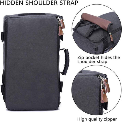 Canvas Travel Backpack – Convertible 30L Multi-Function Design