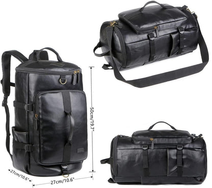 FR Fashion Co. 20" Men's Versatile Leather Duffel Bag