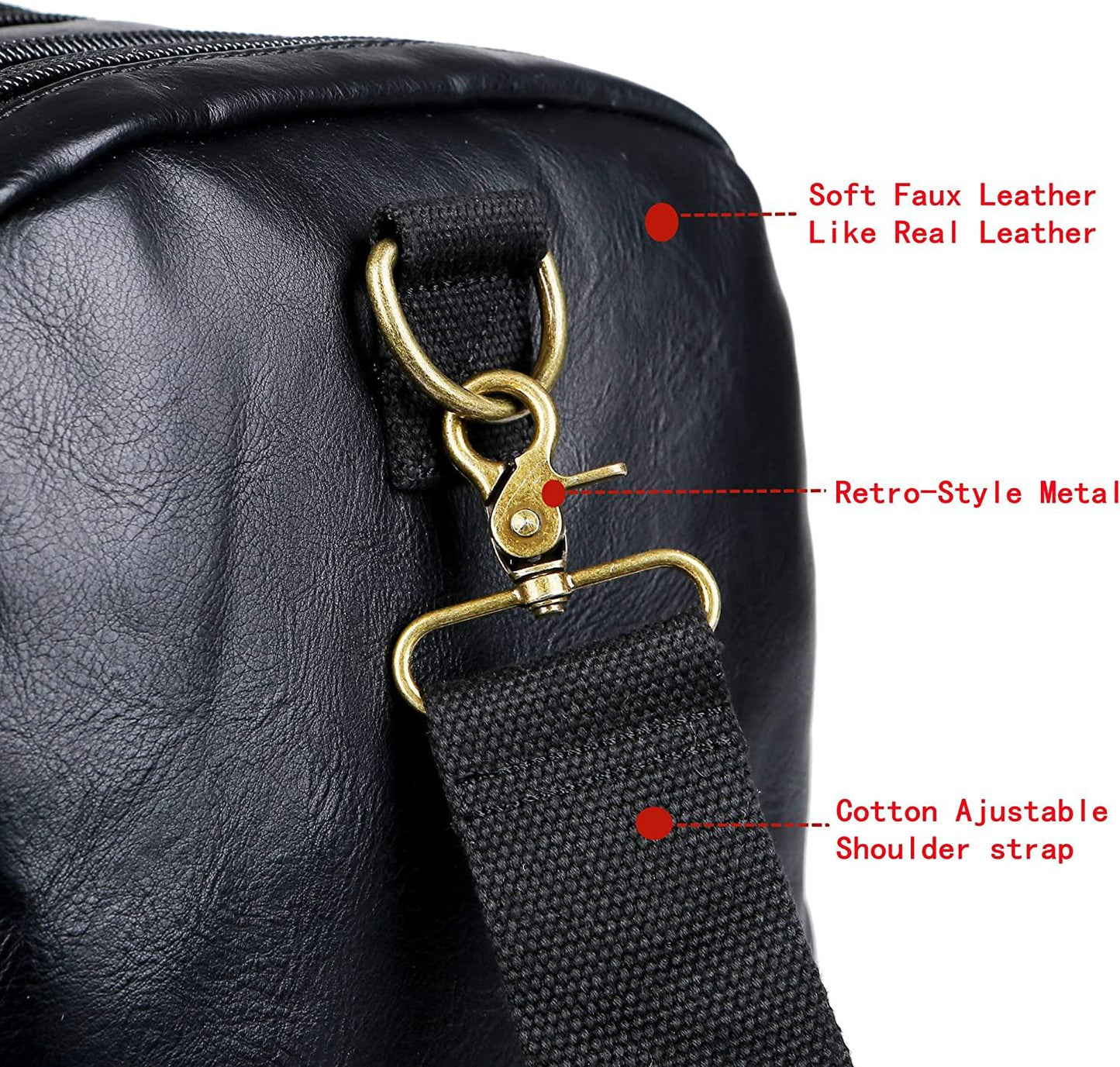 FR Fashion Co. 21" Men's Leather Expandable Duffel Bag