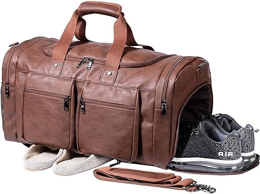 FR Fashion Co. 21" Men's Leather Large Carry-On Travel Duffel Bag