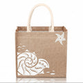 Beach Jute Tote Bag - White
