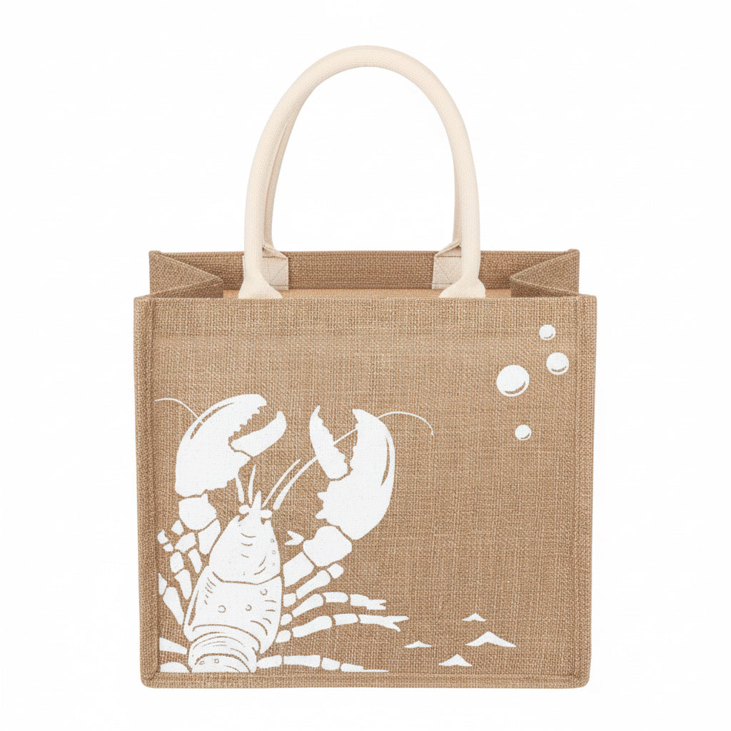 Beach Jute Tote Bag - White