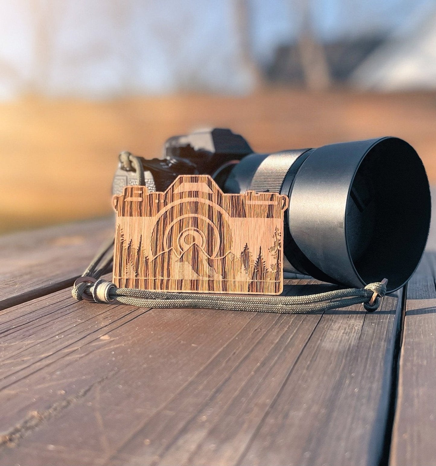 Mountain Camera Wooden Sticker | 7