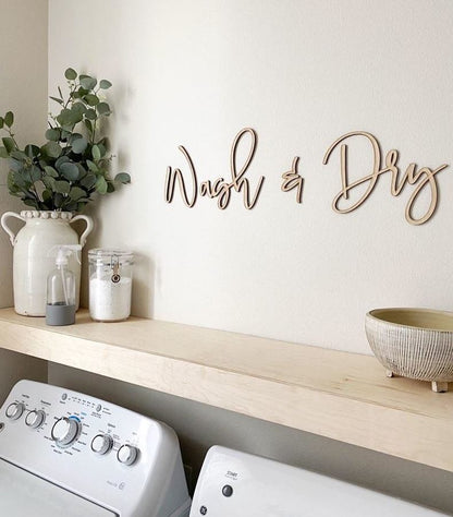 Wash & Dry Wooden Sign